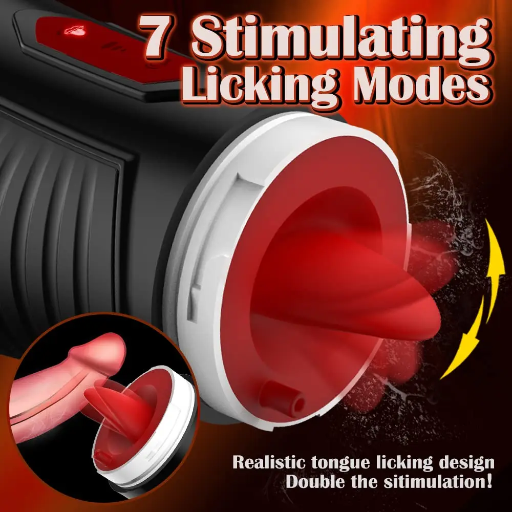 Automatic Blowjob Male Masturbator Cup Tongue Licking Realistic Vagina Adult Goods Sucking Machine Masturbation Sex Toy For Men