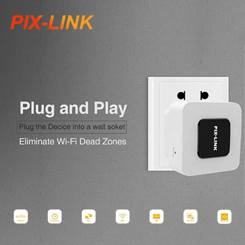 

PIX-LINK 300 Мбит/с WiFi репитер-роутер с HDMI-адаптером, усилитель беспроводного сигнала 2,4 ГГц, режим AP, простая настройка для дома/ТВ/проектора