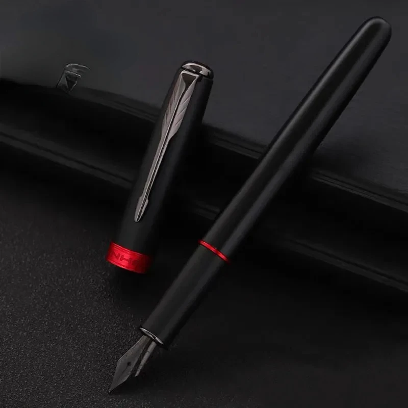 75 Metal Fountain Pen Black/Black Red Luxury Pens 0.5mm Nib Writing Ink Pens Stationery Business Office School Supplies