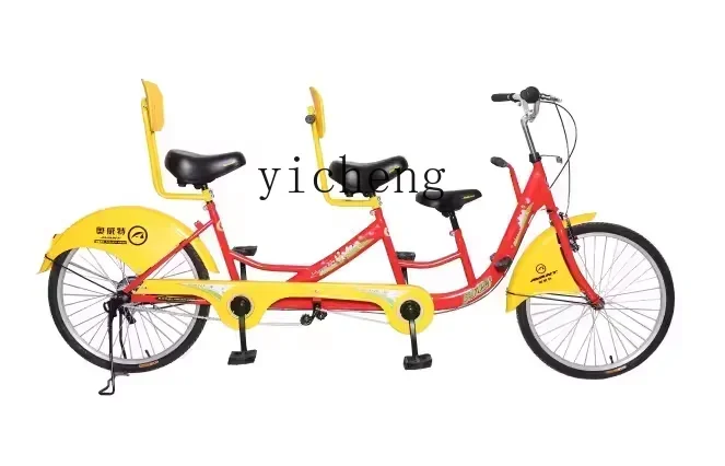 b11-7.1 double bicycle, couple parent-child children two or three people ride a tourist recreational vehicle