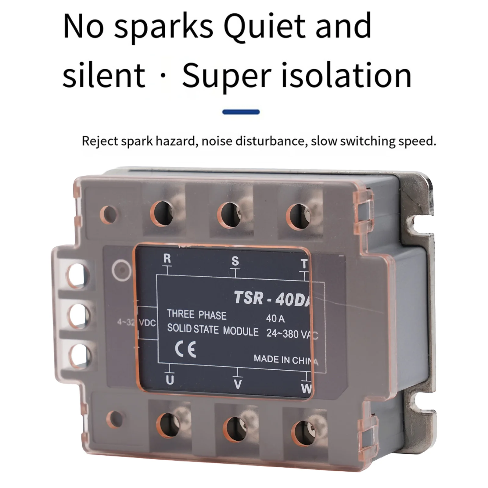 

TSR-40DA State Relay State Relay DC Control AC Pure Copper Terminal Resistant Shell Three-phase Solid State Relay