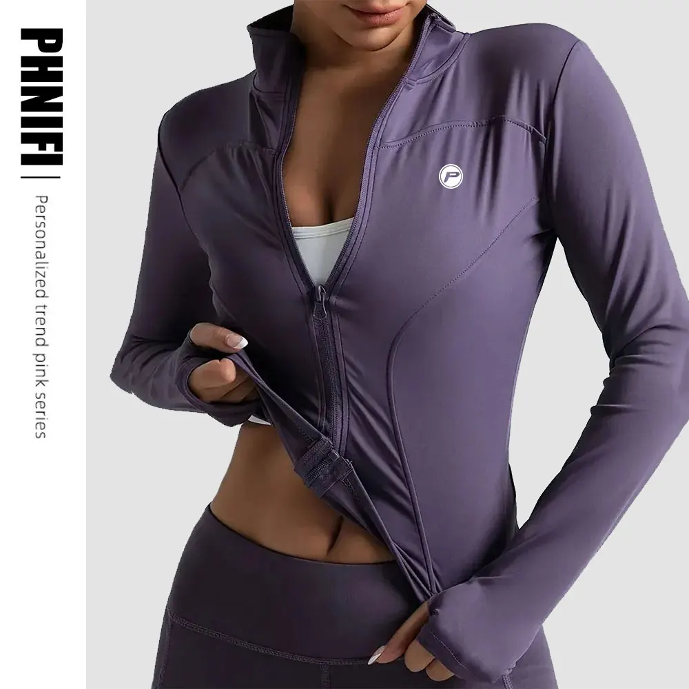 

Brand Quality Women's Zip-Up Running Jacket Lightweight Stretchy Running Track Jacket with Thumb Holes Breathable Yoga Sportwear