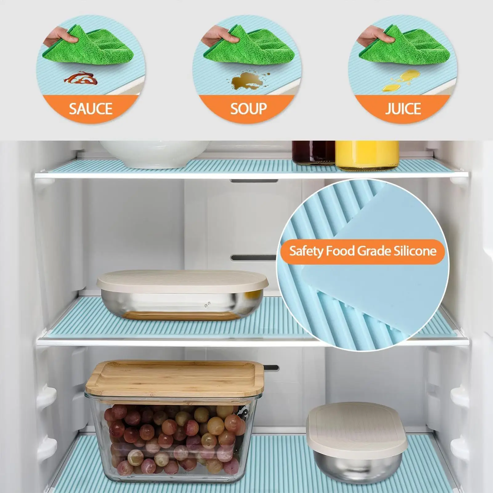 Refrigerator Liners For Shelves 4 Pieces Refrigerator Protection Liner Spillproof Fridge Mats For Kitchen Closet Home Apartment