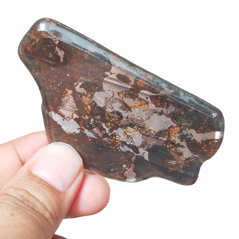 12g Sericho Pallastie meteorite slice Olivine Meteorite Natural Specimen Meteorite material Collection - from Kenya -QA827