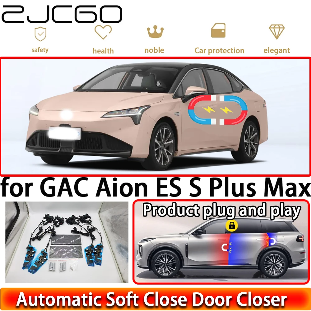 

ZJCGO for GAC Aion ES S Plus Max 2019-2025 Soft Close Door Kit Power Closing Latch System Auto Pull Door Easy Close Plug & Play