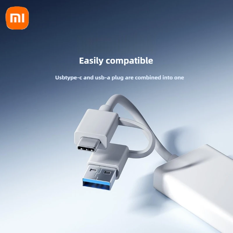 

Xiaomi 4 in 1 splitter USB C to A compatible with multiple systems USB 3.0 interface 4 USB interfaces multiple protection