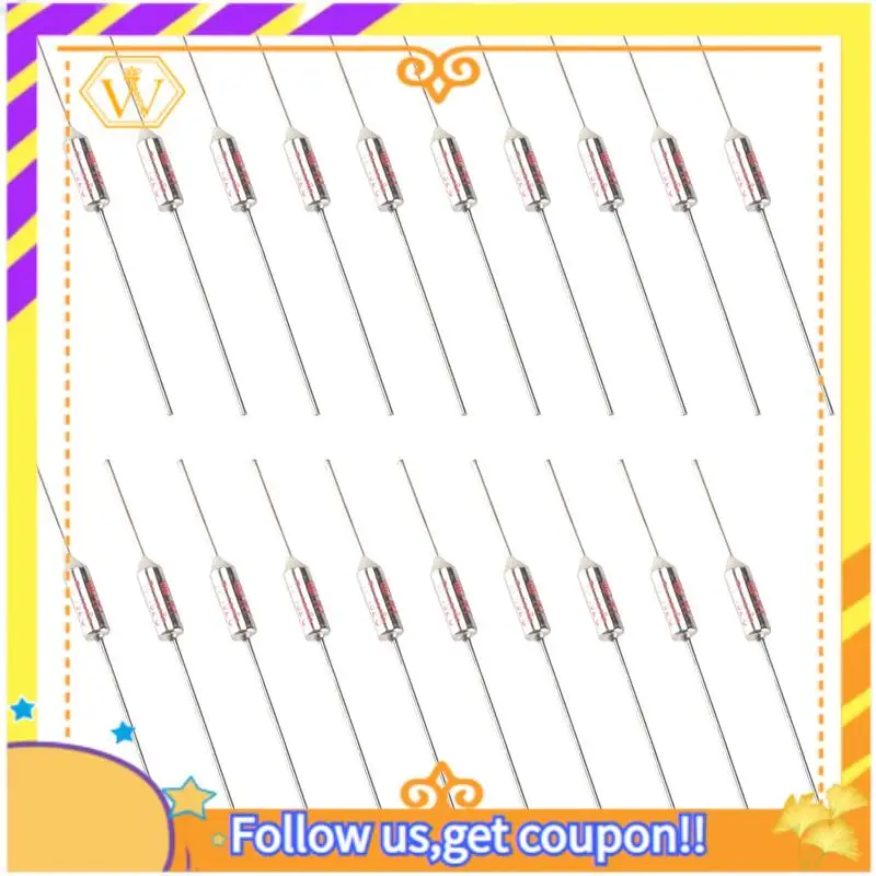 A01K-20 Pcs RY Series Metal 192 Celsius 250V 10A Cutoffs Thermal Fuse