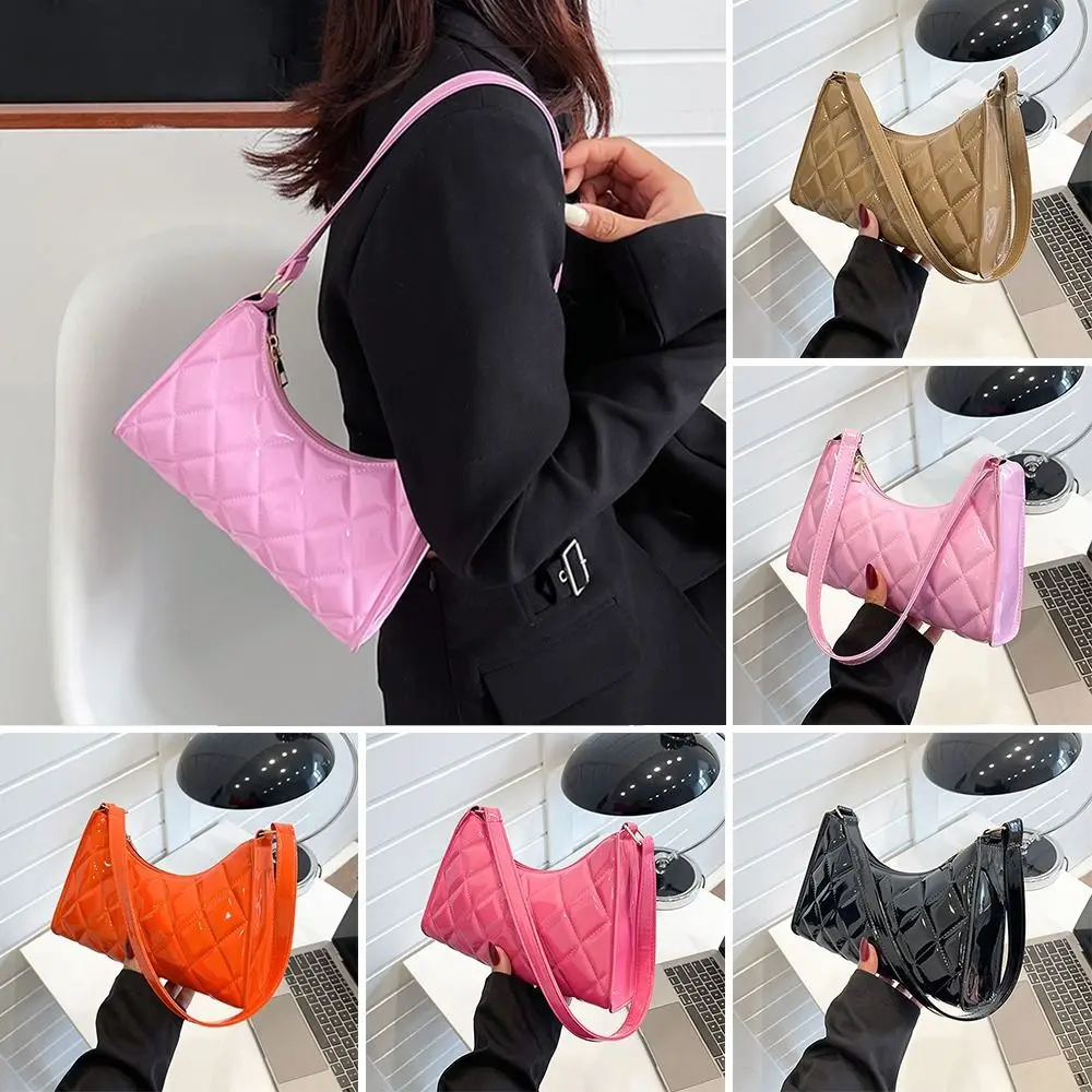 

Retro PU Leather Women Underarm Bag Solid Color Soft Shoulder Bags Waterproof Totes Handbags Women Girls