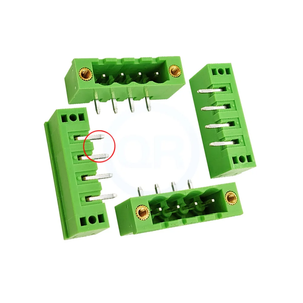 (10 Pcs) KF 2EDGRM 5.08mm 5.0mm with Flange Terminal Block 2EDG - 5.08 5.0 with Ears 90 Degree Curved Pin Header JM 15EDGRM
