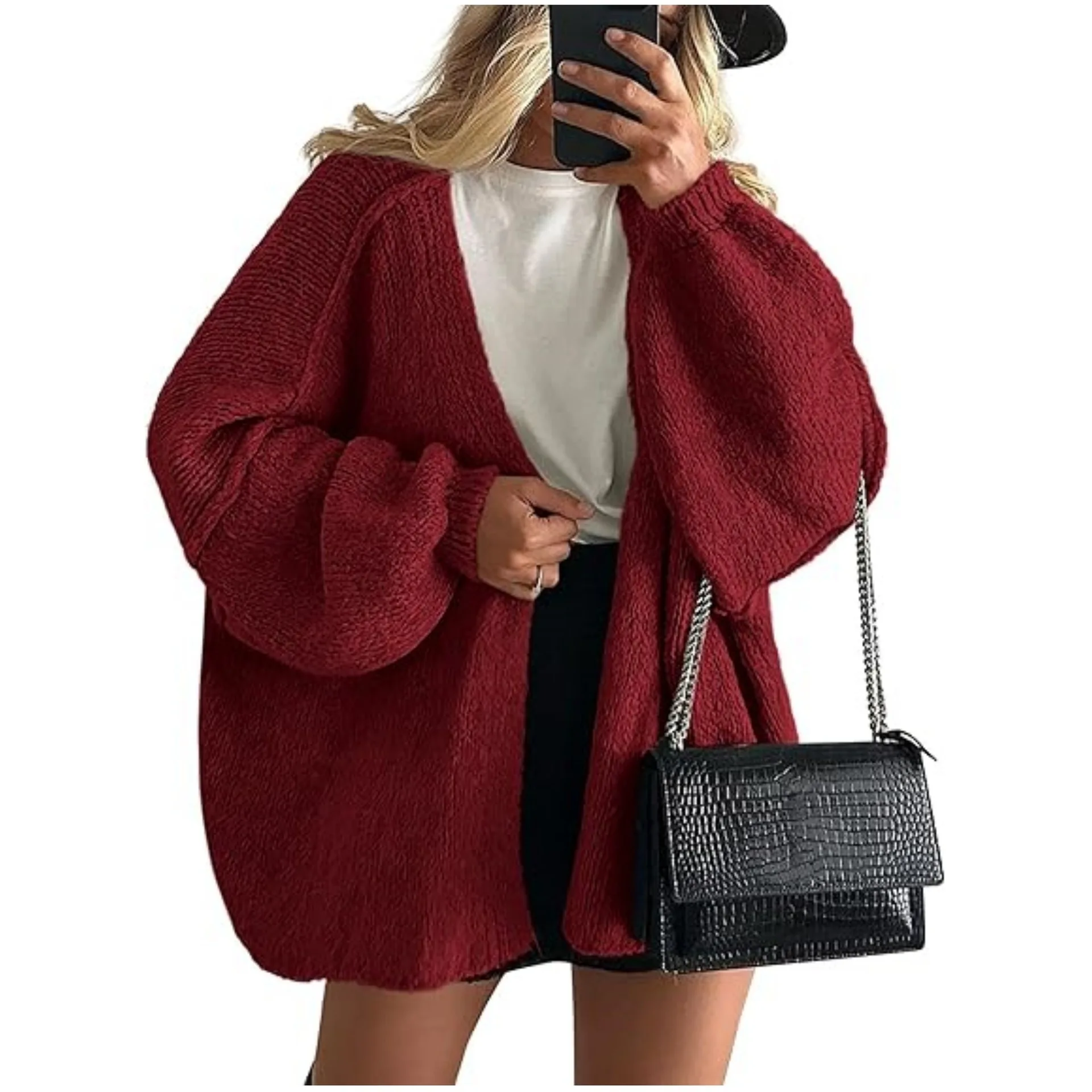 Automne et hiver transfronteiriços europeus et americanos nouveau pull tricoté de couleur unie veste cardigan solto