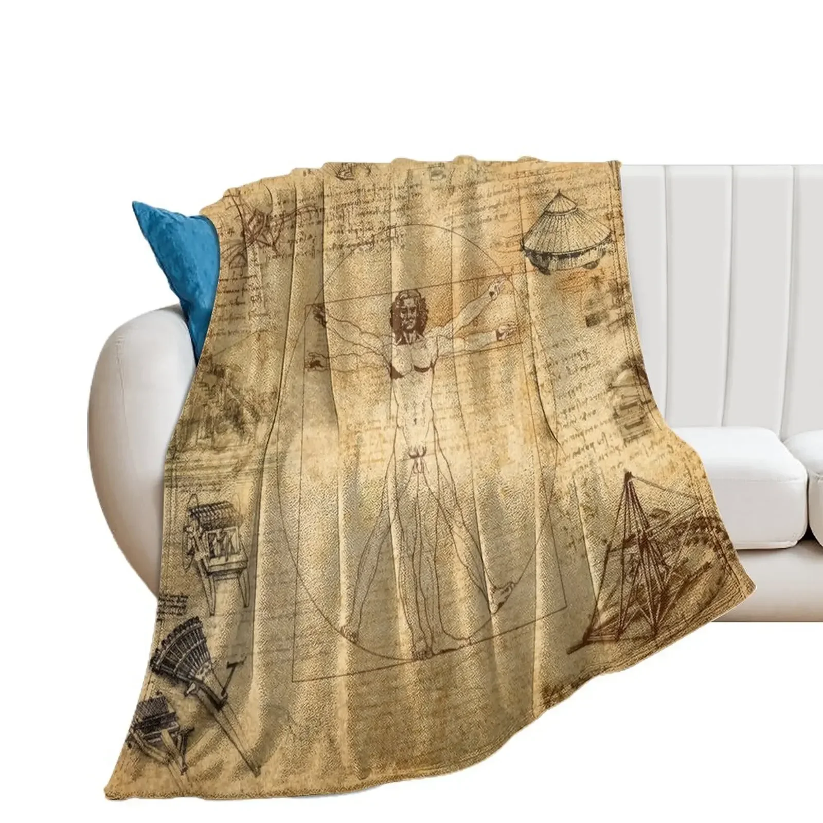 Leonardo da Vinci The Vitruvian Man (edited) Throw Blanket Blankets For Sofas Baby Blankets