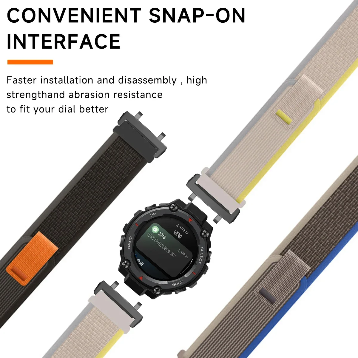 حزام نايلون لـ Huami Amazfit T-REX 3/2 حزام حلقة رياضي قابل للاستبدال لـ Xiaomi Amazfit T-Rex/T Rex Pro 2 Correa Trail Loop Strap