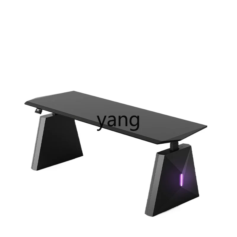 Yjq Electric Computer Height Adjusting E-Sports Table Double Large Desk Office Workbench