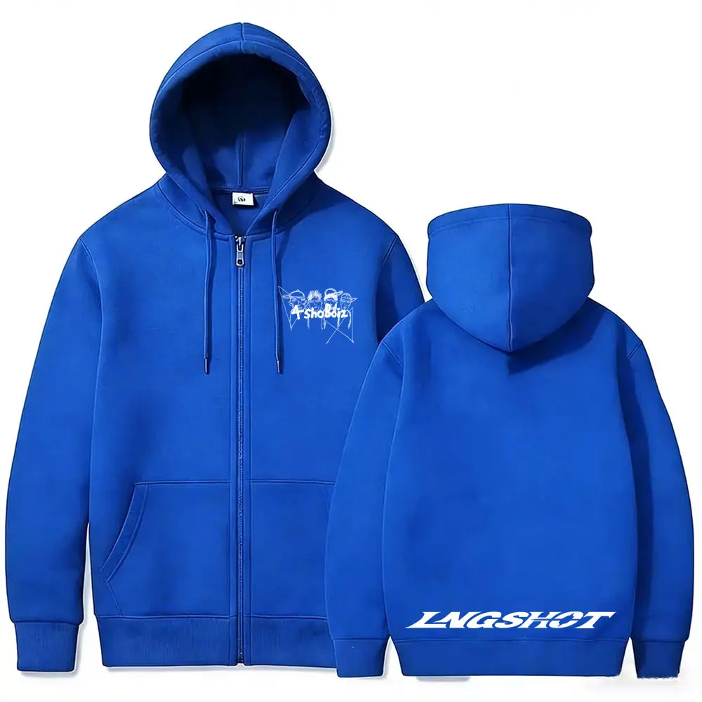 Koreanische Mode Kpop Lngshot Jay Park Same Zipper Hoodie Herren Damen Hip Hop Oversized Zip-Up Jacke Herren Fleece Zip-Up Sweatshirt – Detail 5