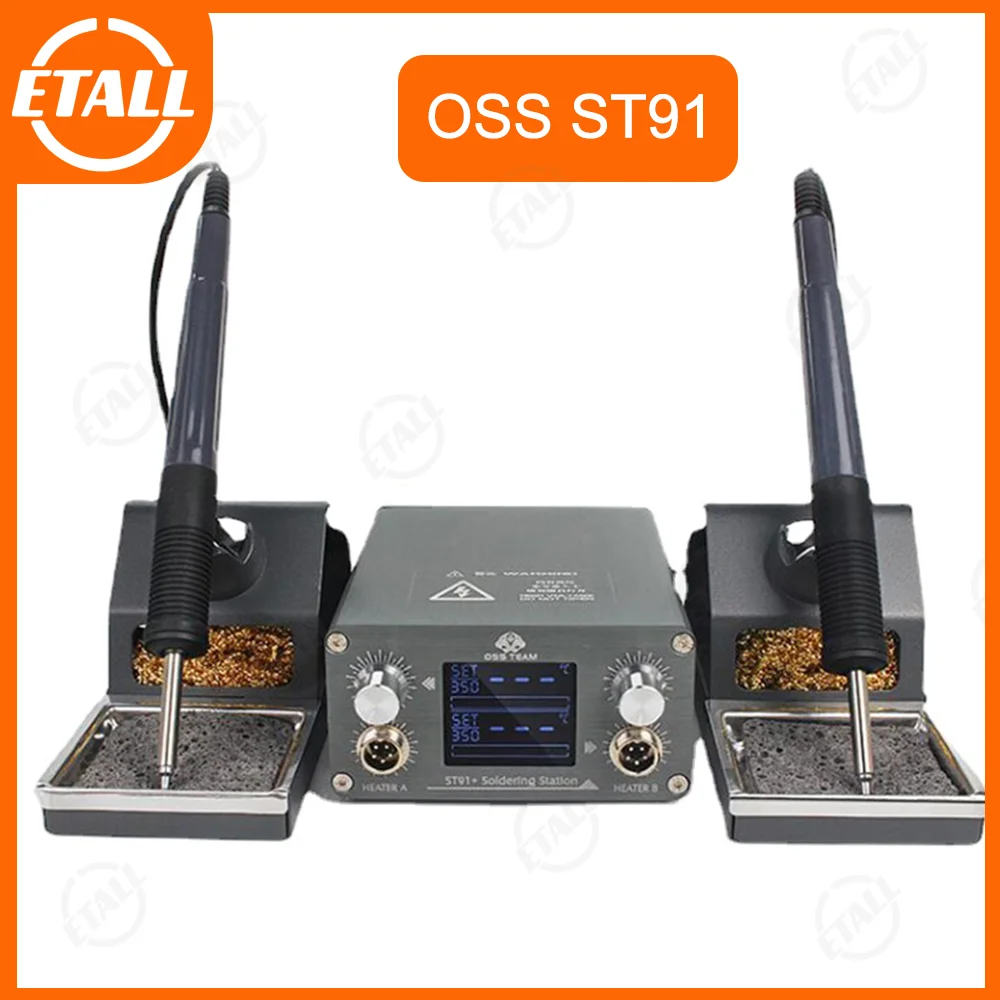 

OSS TEAM ST91+ Soldering Station 2 handles Intelligent Constant Temperature Soldering Station/Automatic Sleep/PID Control