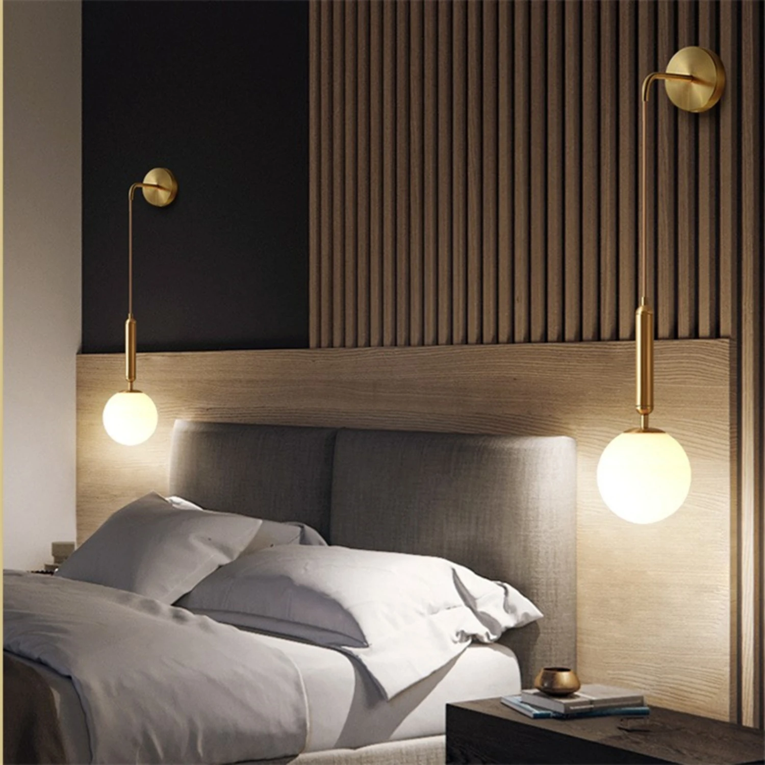 New Luxurious Modern Nordic Creative Glass LED Wall Lamp - Stylish and Unique Light Fixture for Living Room Bedroom Bedside - El