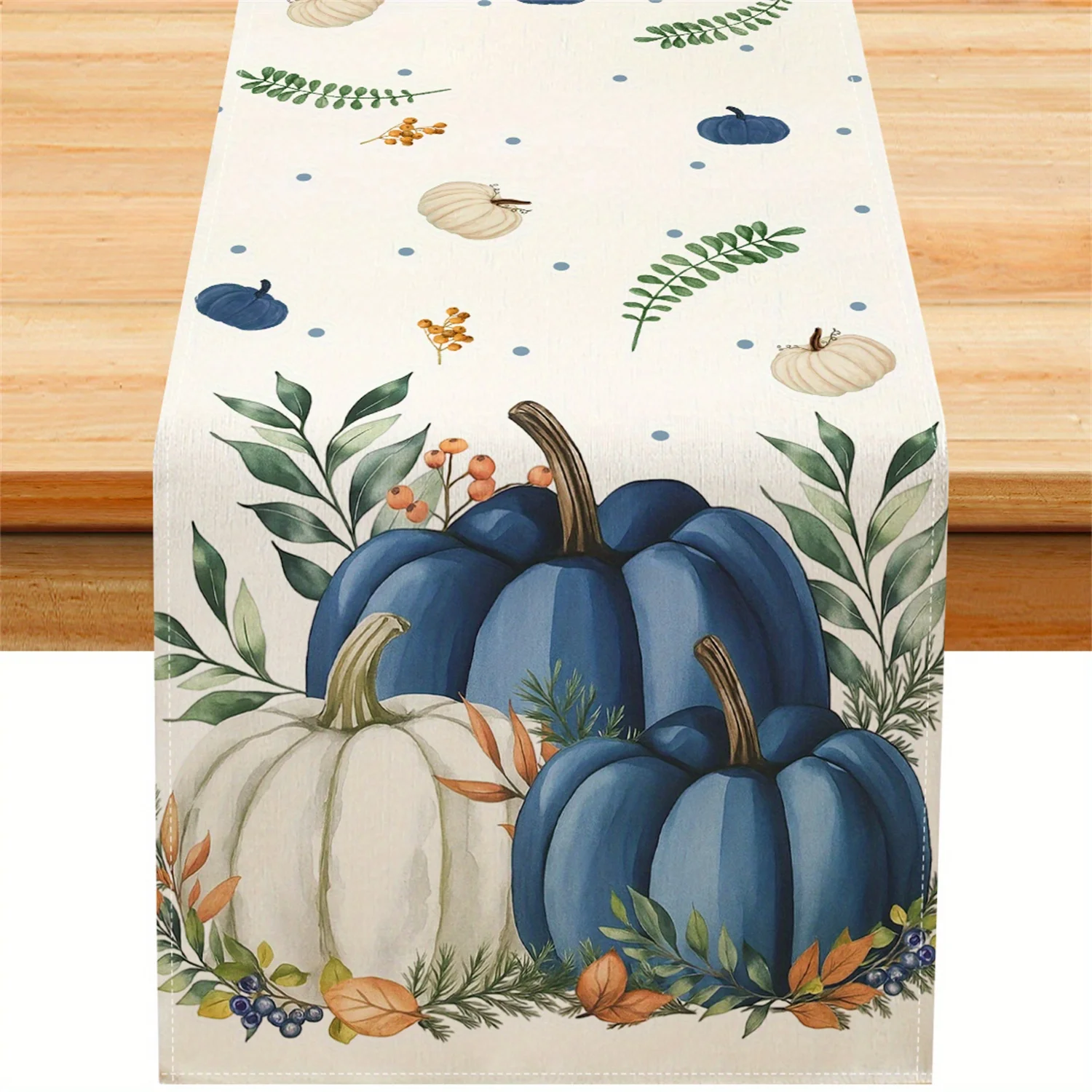 1 Piece of Pumpkin Berry Autumn Leaf Autumn Table Runner, Suitable for Restaurants, Homes, Harvest Parties, Pastoral Style Decorations, and Market Displays.