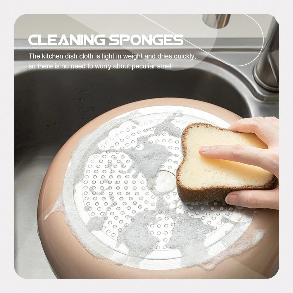

6 Pcs Accessory Design Sponge Thickened Cleaning Dishcloth Washing Cloths Washing Cloths Kitchen Accessory Reusable