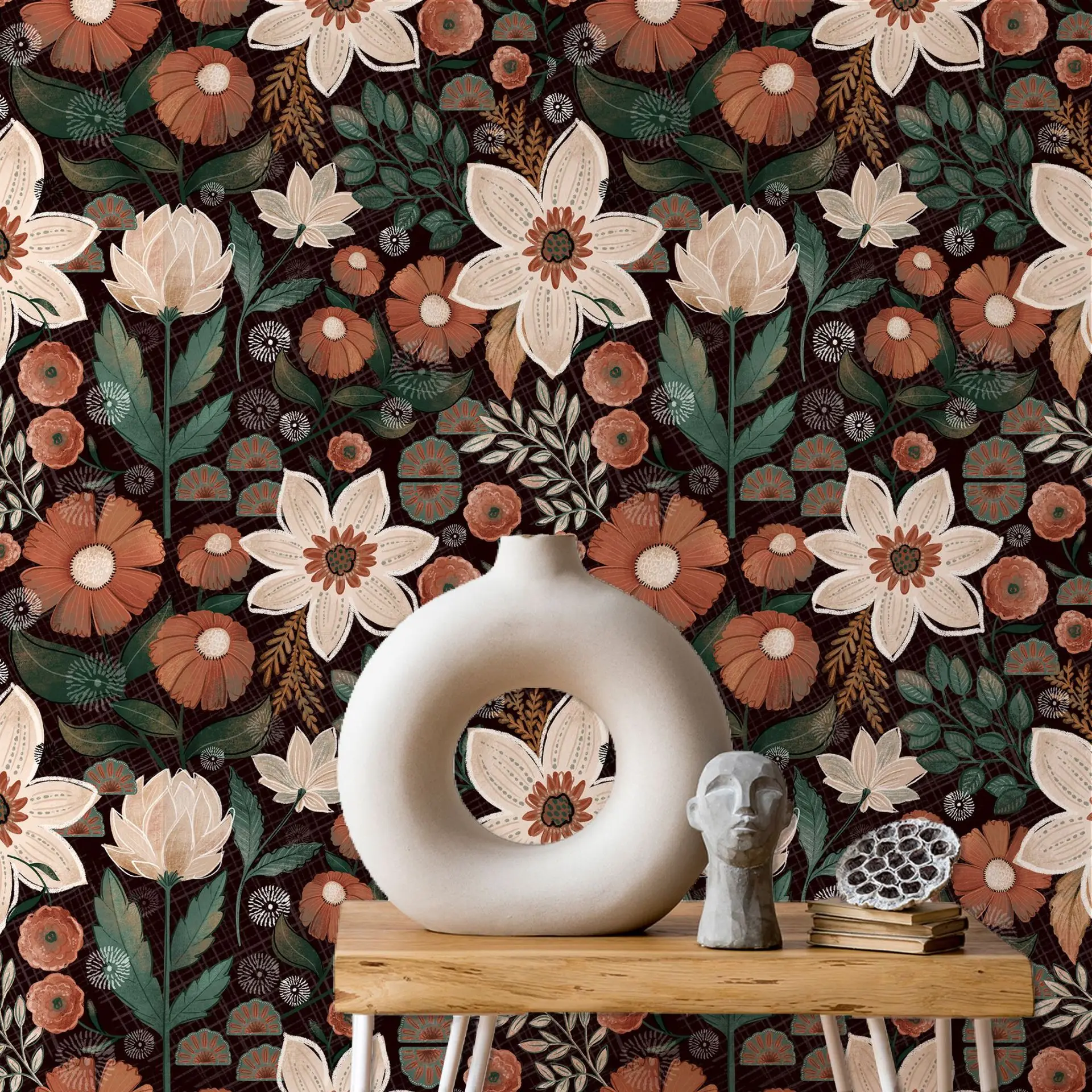 Peel and Stick Bedroom Wallpaper Flower Rolls Pvc Vinyl Wallpaper Home Decoration