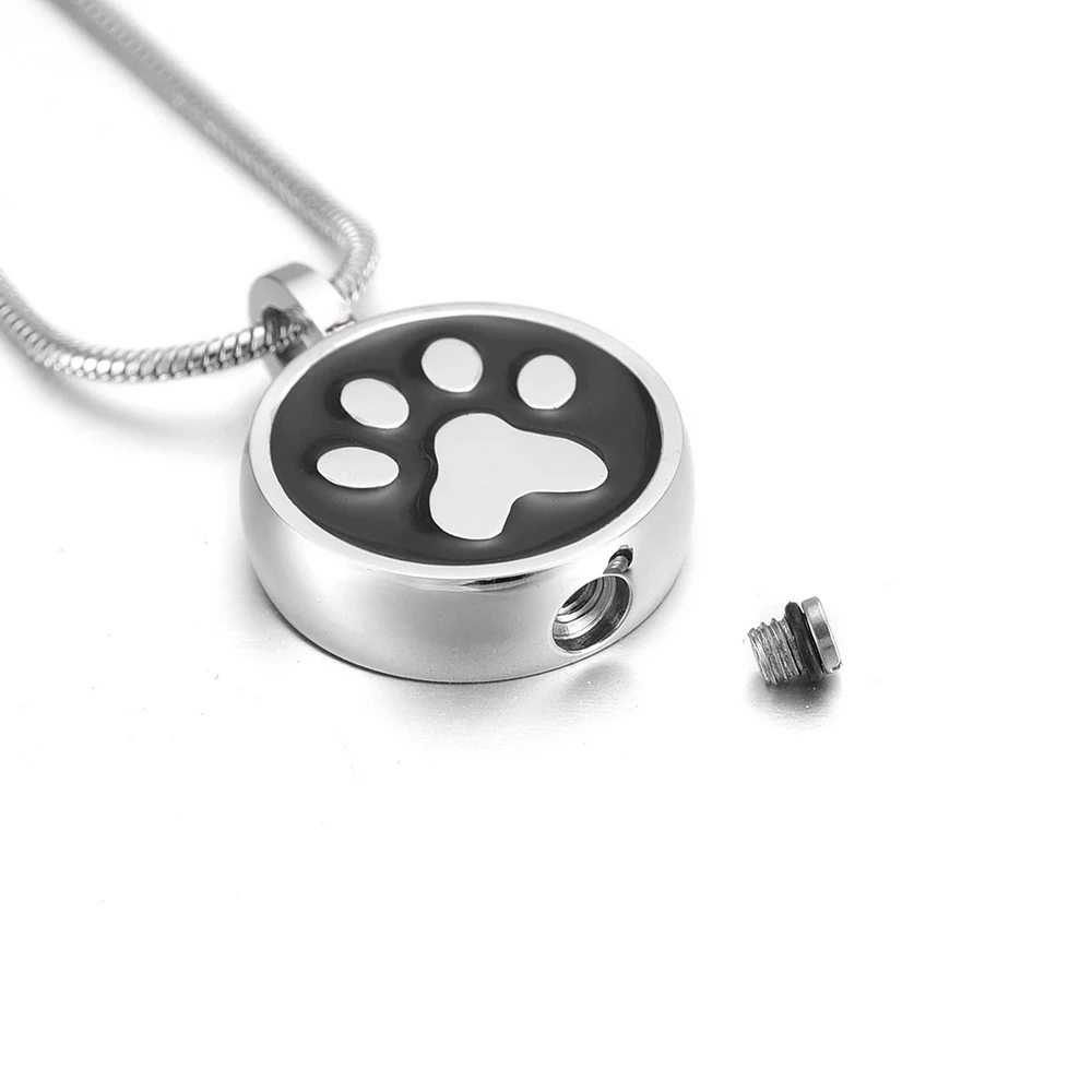 Pet Cremation Urn Necklace Ashes Jewelry Stainless Steel Keepsake Pendant Memorial Locket for Women Men