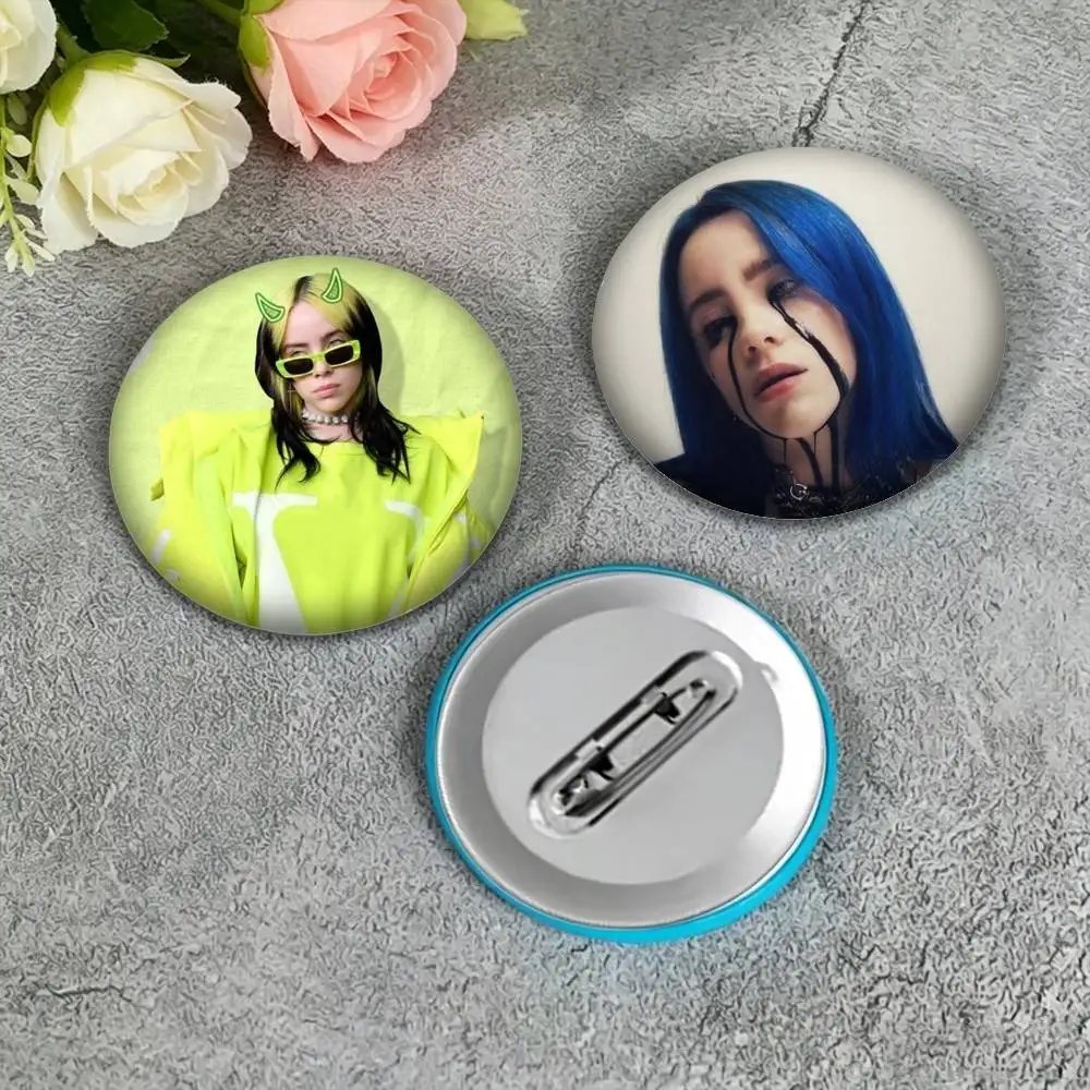 B-Billie E-Eilish Singer Bad Guy  25 32 44 58 75mm Badges Personalized Round Brooches Pins Accessory Gift
