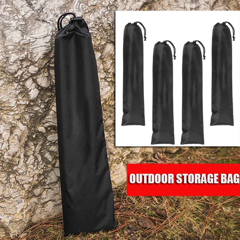 

4 Pcs Camping Accessories Tent Pole Bag Fishing Tool Storage Black Cloth Handheld Spikes Tent Pole Bag Storage Large Canopy Bags