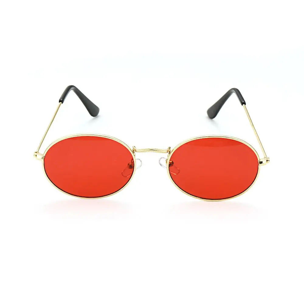 Oval Sunglasses Gold Silver Frame Retro Festival 400UV Gradient Mirror Glasses