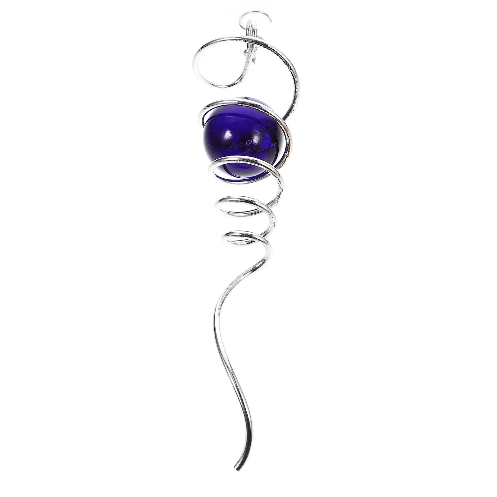 

Crystal Glass Ball Spiral Tail Hanging Gazing Ball Decor nament for Garden Home Office Decor Mini Model Display