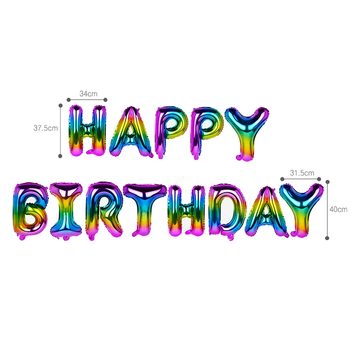 Alles Gute zum Geburtstag Luftballons 16 Zoll Happy Birthday Folienballons Set für Geburtstagsfeier Deko Babyparty Kinderparty Zubehör – Detail 2