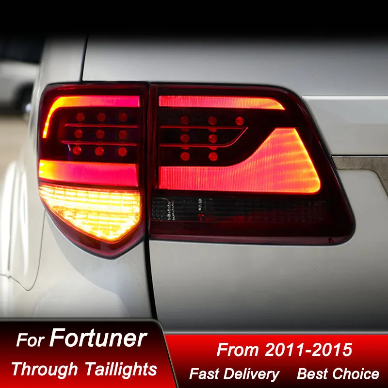 Car styling Tail Lights For Toyota Fortuner 11-15 upgrade new style LED Tail Lamp Dynamic Turn Signal Light Tail Lamp Assembly