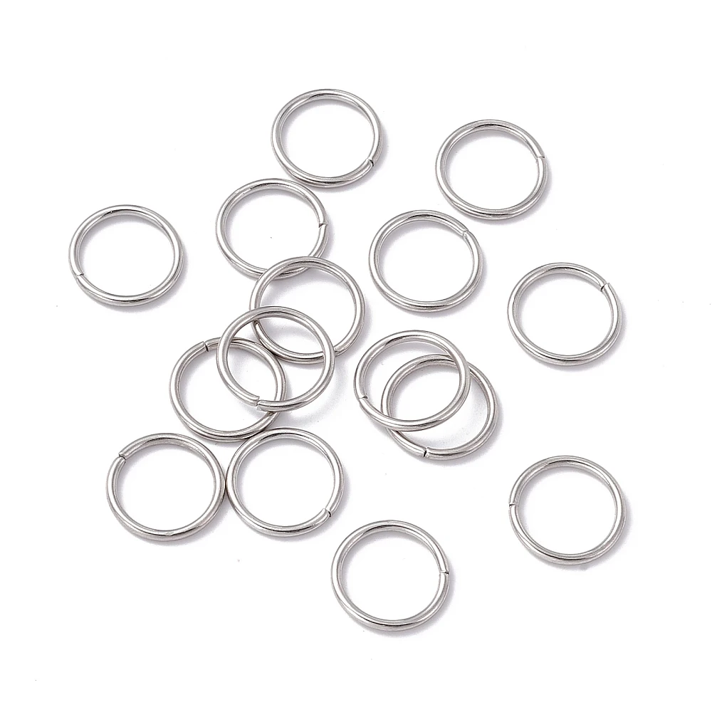 2000pcs 15x1.5mm 12.3mm 304 Stainless Steel Jump Rings Open Jump Rings Round Stainless Steel Color for DIY Jewelry Findings