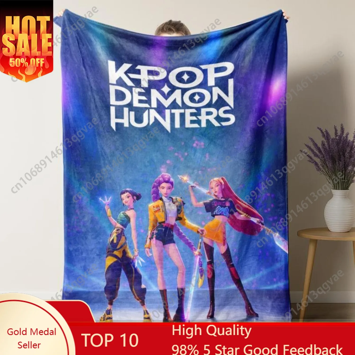 

Zoey Rumi Mira Coral Fleece Plush Throw Blankets KPop Demon Hunters Blankets for Bed Bedroom Warm Bedroom Quilt Christmas