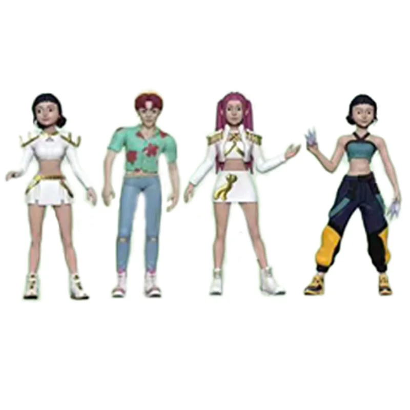 18 pçs kpop caçadores de demônios caixa cega figura brinquedo derpys tigre rumi mira zoey buceta estatueta boneca para fãs presente aniversário natal