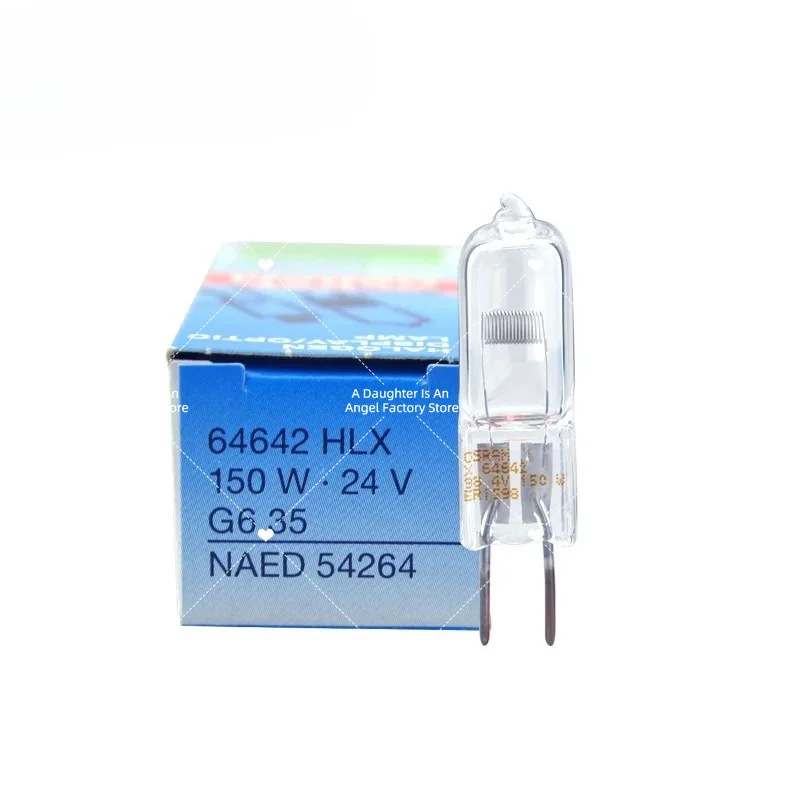 1 piece，For Tungsten Halogen Capsule Bulb Surgical Medical Projector Replacement Lamp. HLX 64640 24V 150W G6.35 FCS