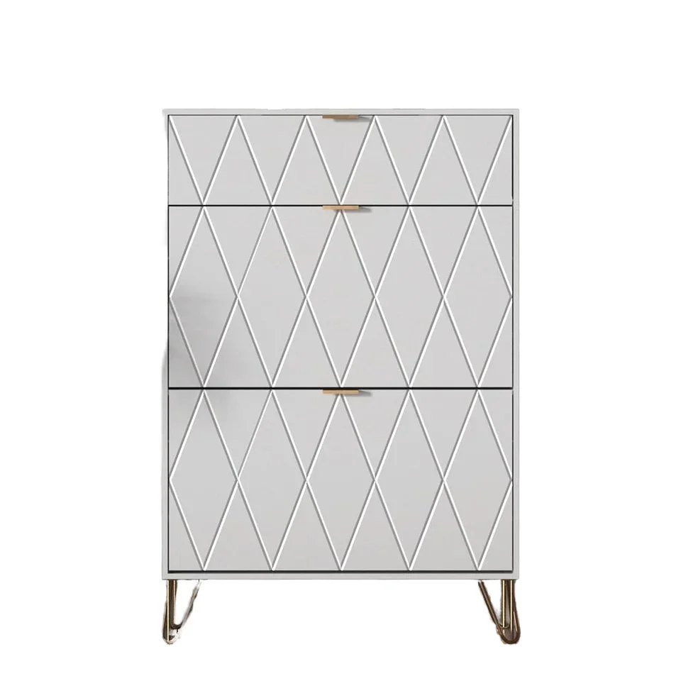 Modern White Shoe Storage Rack Cabinet Solid Wood Iron with Convertible Cheap Modular Solid Features for Hall Hotel Entry