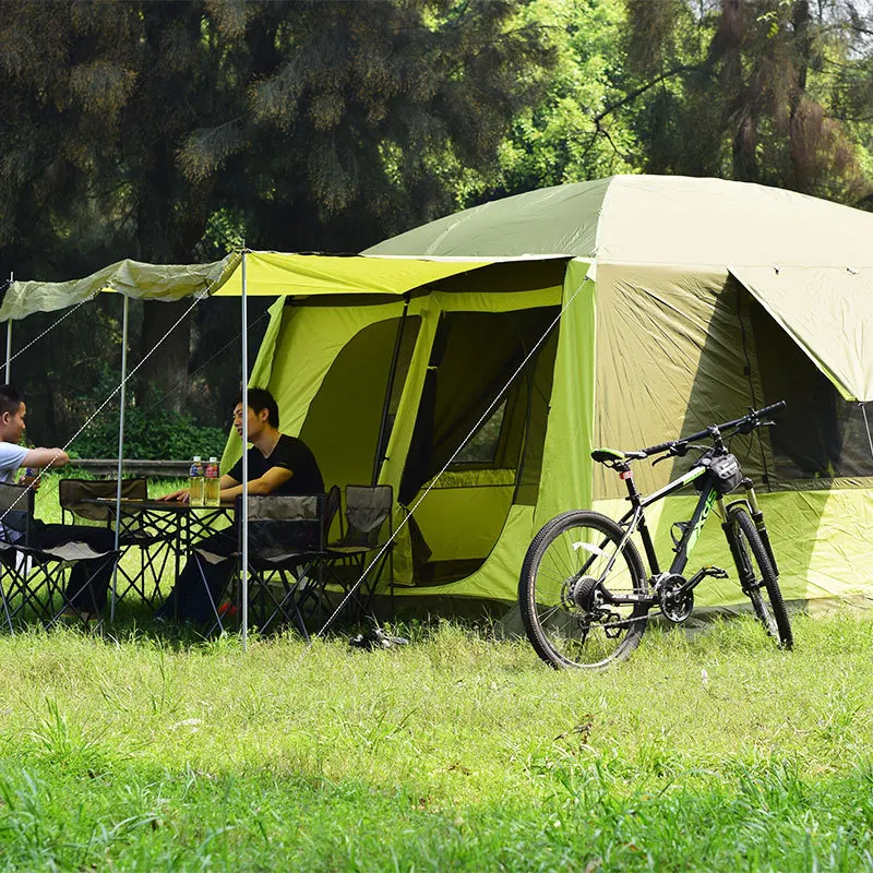 Outdoor camping, two bedrooms, one living room, tents, canopies, rainproof, sunshade, self-driving tours, family tents, picnics,