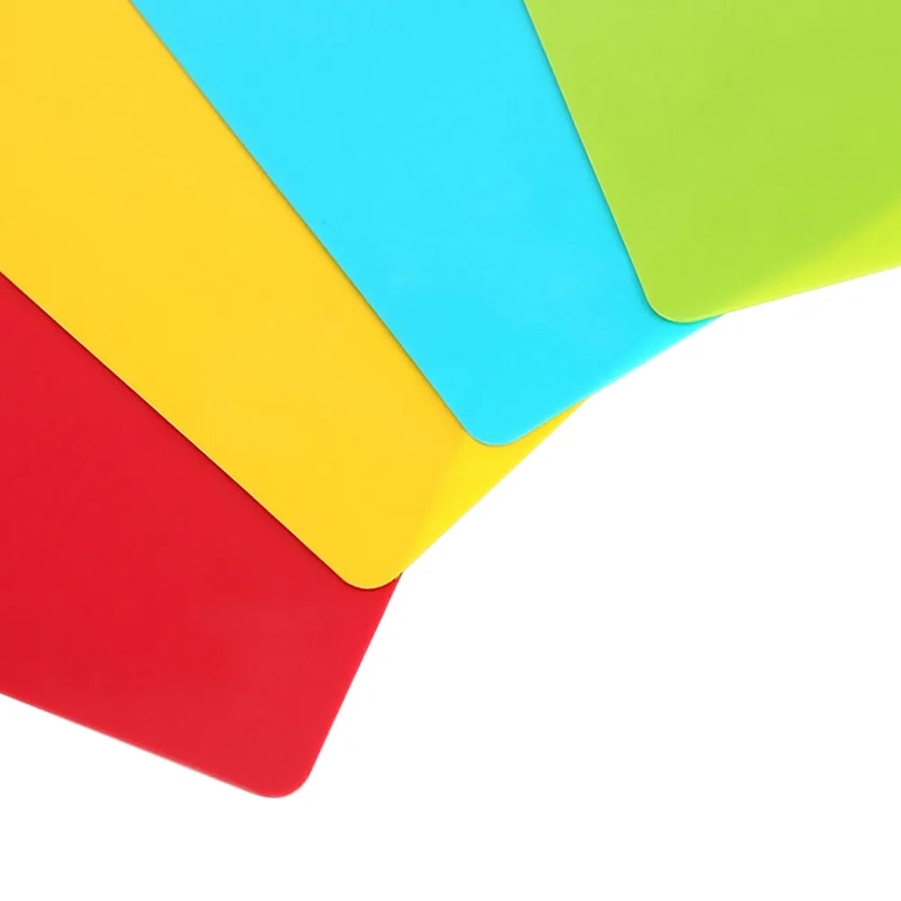 4Pcs Food Grade Skid-Proof Plastic Cutting Boards Flexible Lightweight for Kitchen Food Transfer Chopping Board Set view 2