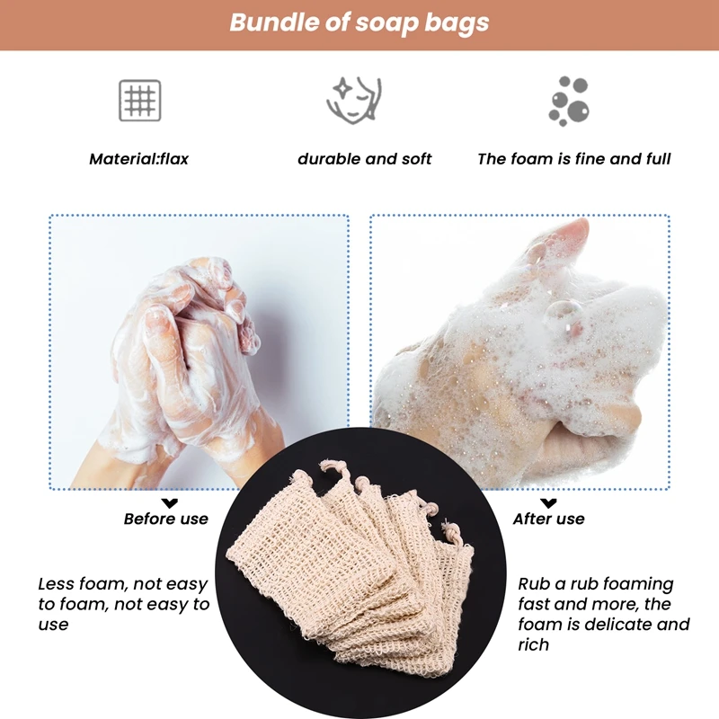 15 Packungen Seife zum Peeling von natürlichem Flachs seifen beutel