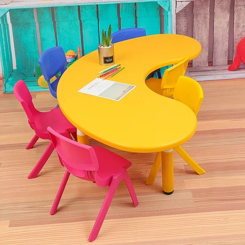 

Children furniture kindergarten funiture kids table study moon table for sale