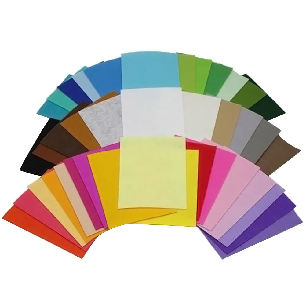 40Pcs Assorted Color Non-Woven Felt Sheets Eco-Safe Thick Hardened Craft Fabric for Hand-Sewing Flowers Bags 15x10cm
