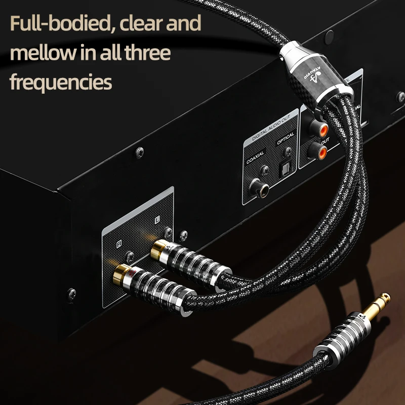 Cavo HiFi da 6,35 mm a 2RCA OCC e argento placcato 1/4 pollici 6,35 TRS Spina stereo a 2RCA maschio Cavo audio amplificatore professionale