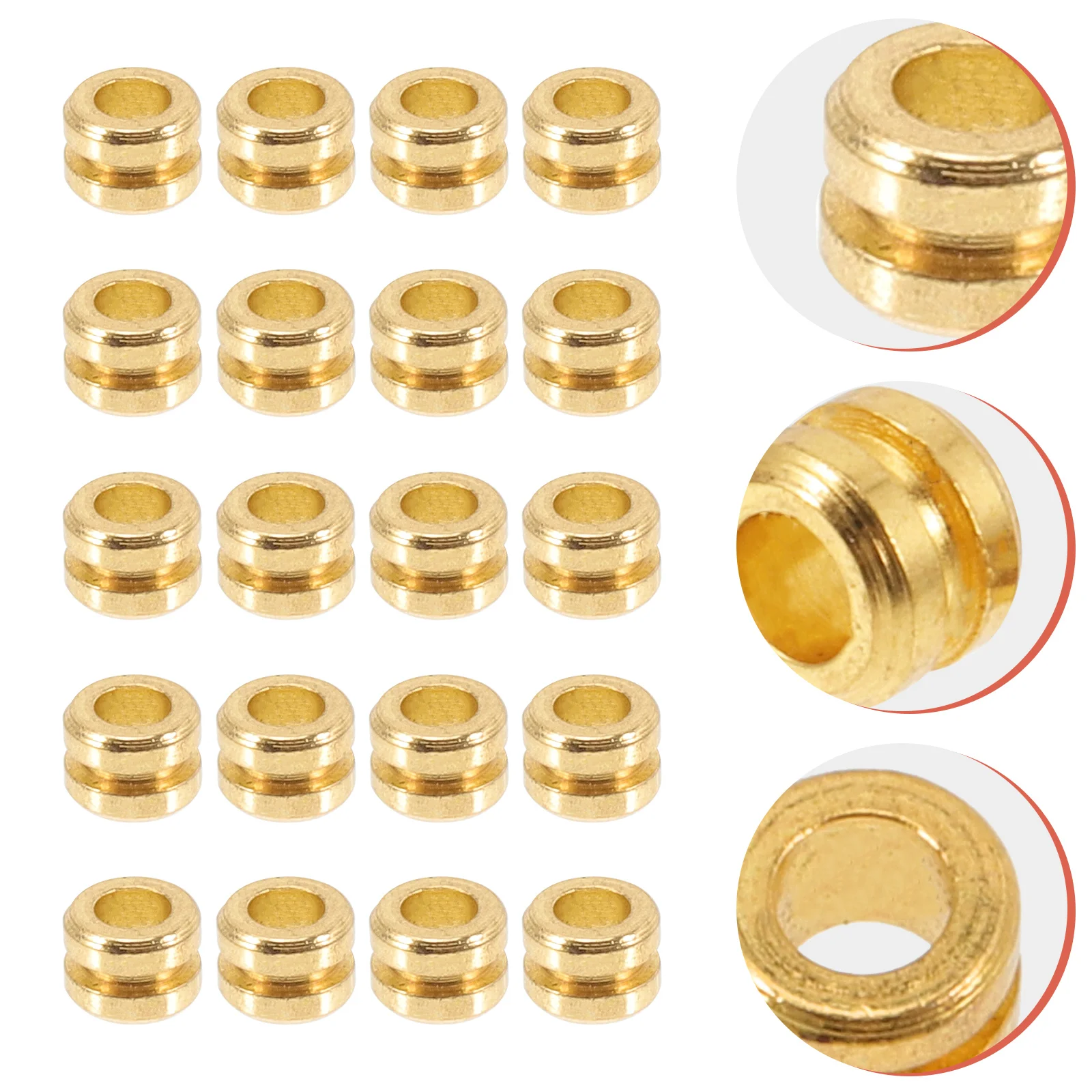 20 Pcs Folk Guitar Supply Accessory Acoustic Parts Tail Beads Accessories Metal Golden