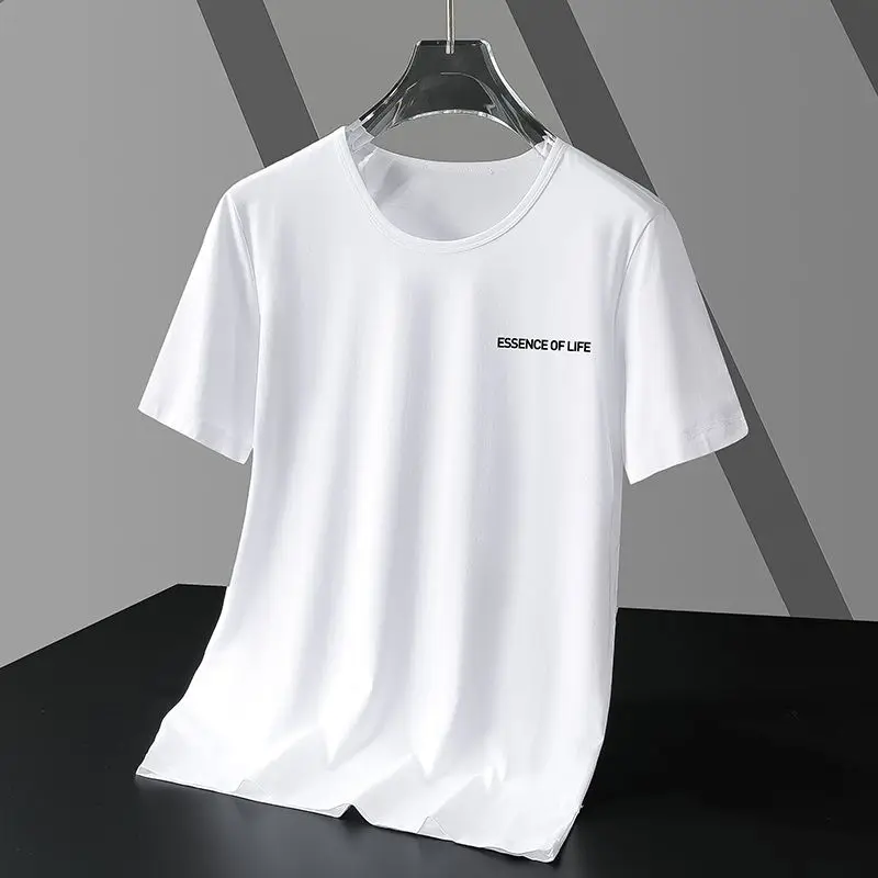 Fashion Casual Summer TEES for Men White Short Sleeve Tops with Moisture Wicking Cooling Men's Clothing T-shirt Men Tshirts Man