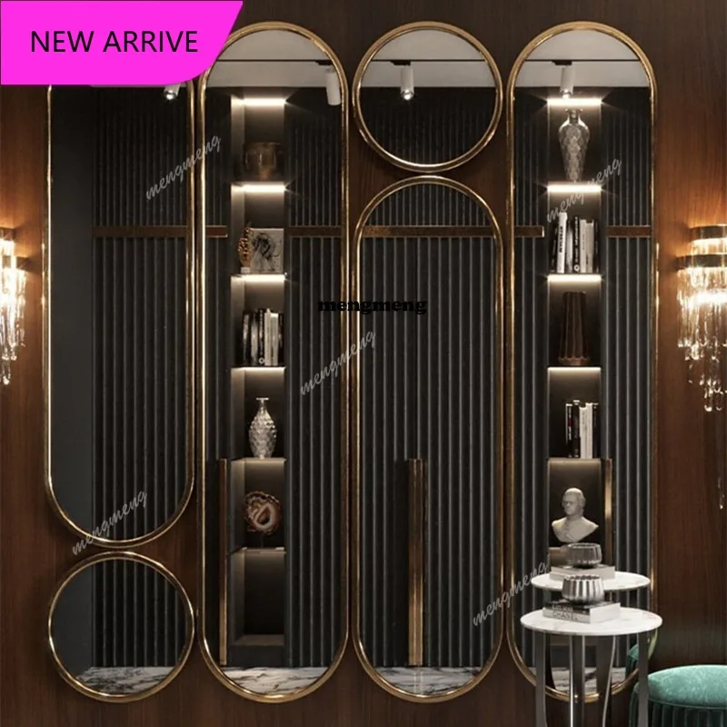 Light luxury special-shaped mirror wall-mounted household entrance door full-length mirror wall-mounted art decorative mirror