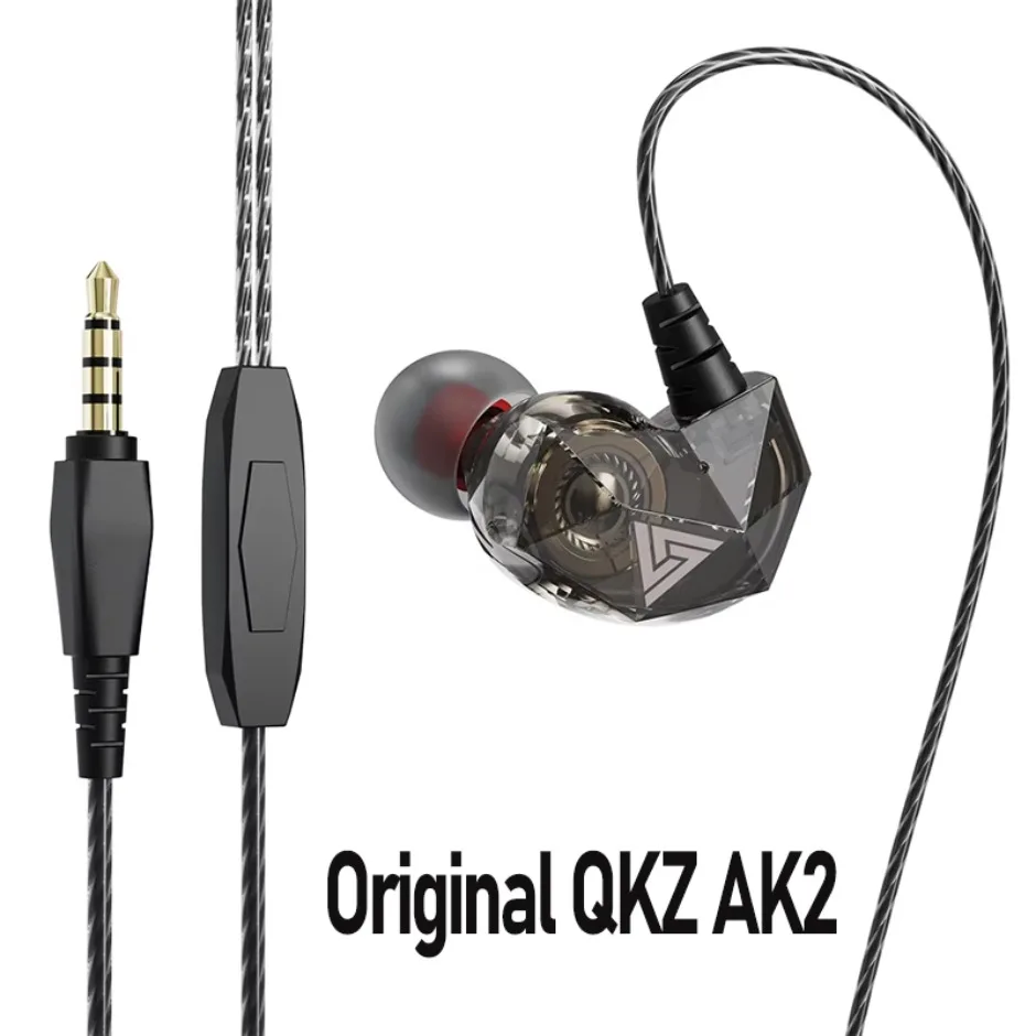 

Original QKZ AK2 3.5mm Wired Earphones Dynamic HIFI Bass In-ear Earbuds Music Headphone Sport Noise Cancelling Headset with Mic