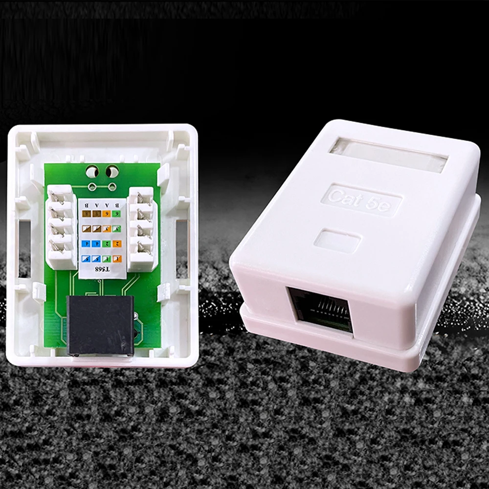 

RJ45 Connector Box CAT5E CAT6 Junction Box Single Port Box 1-port Network Cable Adapter Ethernet Extension PCB Crimping Type