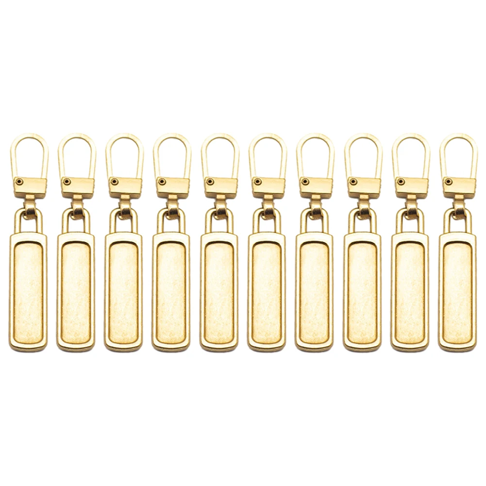 Zip Slider Replacement 10 Pieces Metal Pullers for Fixing Broken Zippers on Travel Bags Backpacks and Clothing