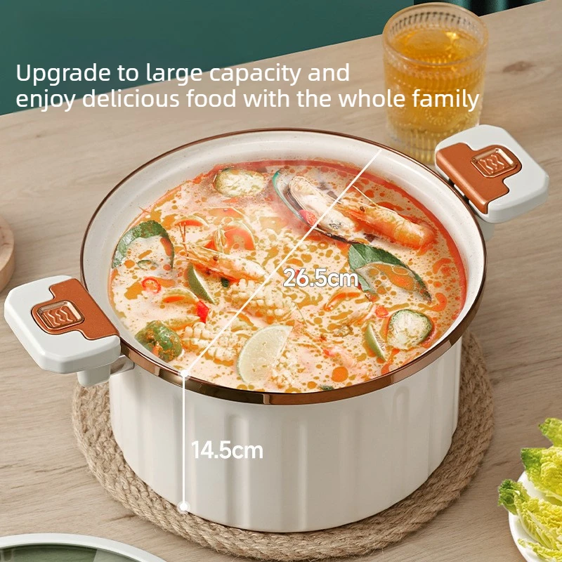 Roman Holiday Enamel Micro Pressure Pot Non-stick Soup Pot Multifunctional Binaural Stew Gas Stove Induction Cooker Universal