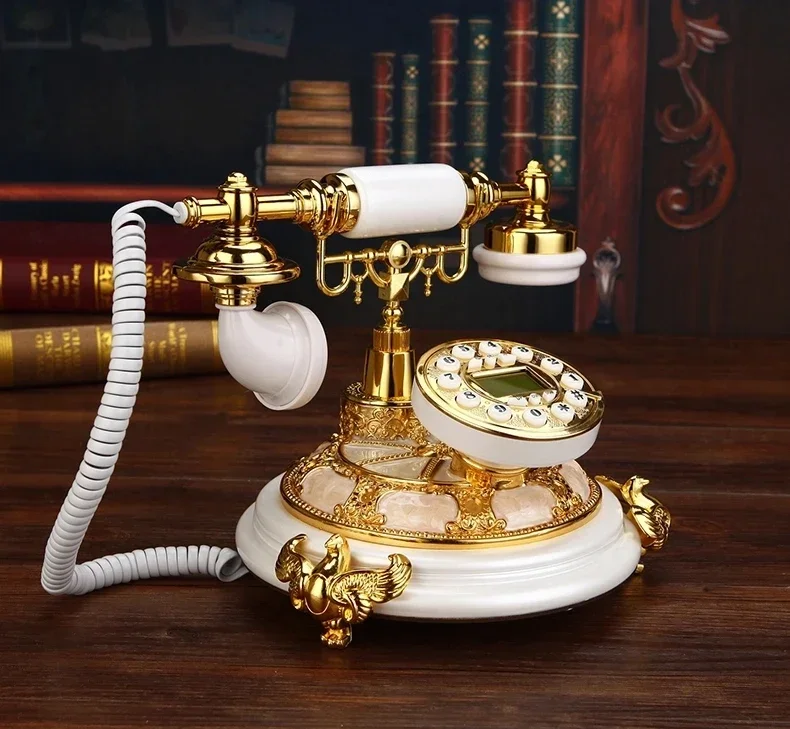 Creative Fashion European Antique Landline Phone Luxury New Wireless Card Creative Noble Retro White Landline