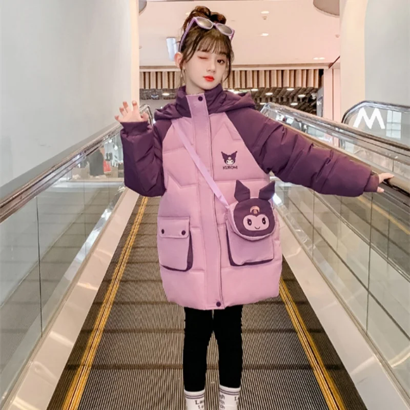 

Girls Coat Overcoat Jacket Windbreak Outerwear 2024 Violet Winter Autumn Warm Cotton School Sport Teenagers Children's Clothing